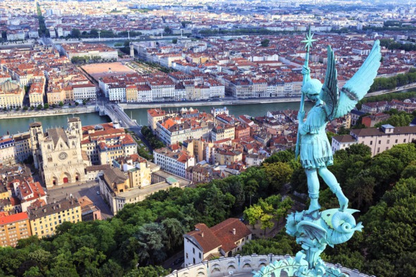 View of Lyon from Notre Dame de Fourviere