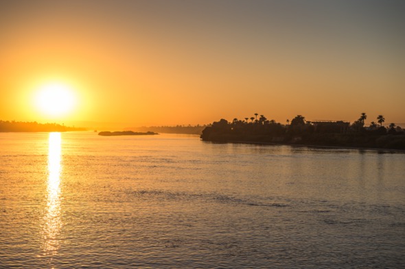 Sunset over the river Nile