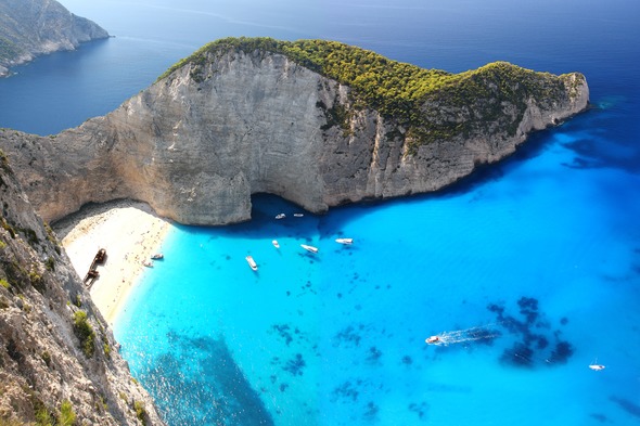 Navagio beach in Zakynthos, Greece
