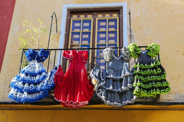 Flamenco dresses in Málaga, Spain