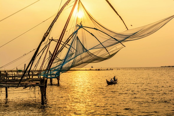 Traditional fishing in Cochin, India