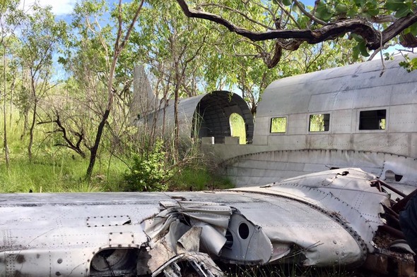 Crashed C-53 plane in the Buccaneer Archipelago, Australia