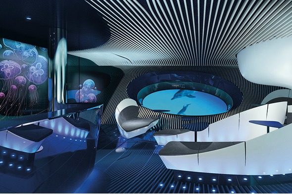 Ponant's underwater Blue Eye Lounge