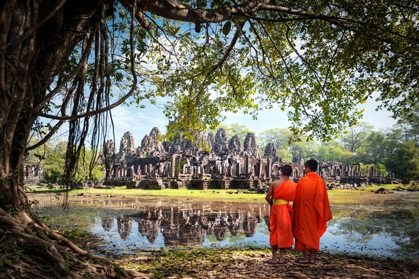 Monks at Angkor Wat, Cambodia