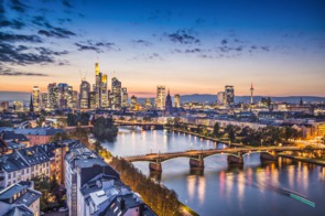 Frankfurt skyline at night