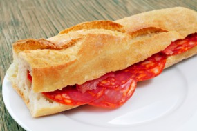 Spanish bocadillo de chorizo